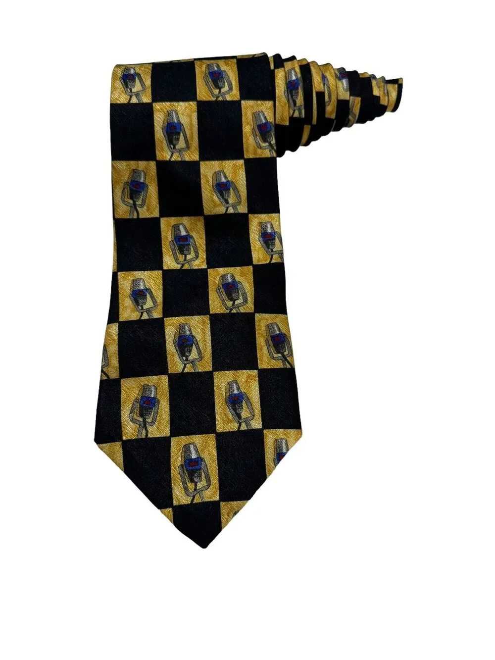 Celeb Ties Save The Children Designed By Larry King Microphone Necktie Vintage